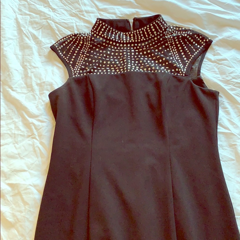 Vince camuto black dress w rhinestones